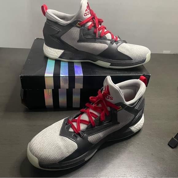 Adidas D Lillard 2's Boost Heathered Gray Men's Basketball Shoe Size 11.5 - Picture 2 of 16